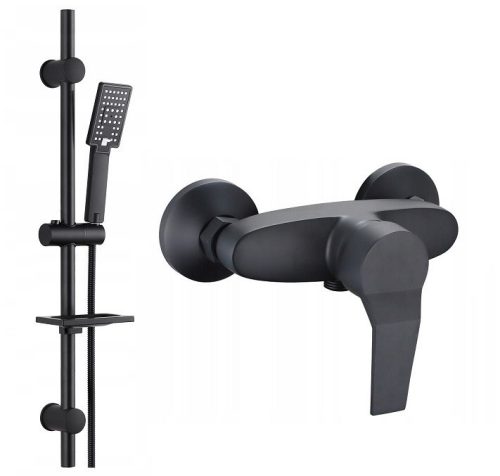 Cubic CUB-ZND-BL series surface-mounted shower set + Riva series black shower fitting