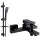 Wall-mounted single-lever bathtub faucet Valvex ARS BLACK black + Cubic CUB-ZND-BL series surface-mounted shower set
