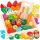  Wooden children's game with multi-colored fruits and vegetables to cut on a magnet