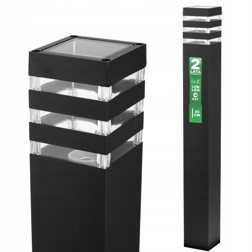  Square light pole Lumiled E27 80 cm black