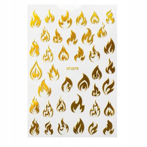  NAIL STICKERS GOLDEN FLAMES 3279-1