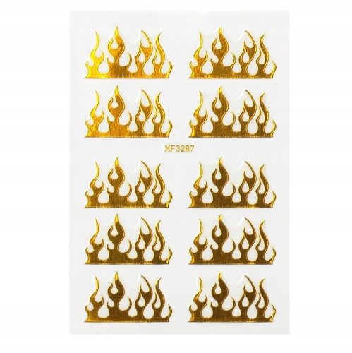  NAIL STICKERS GOLDEN FLAMES 3287-1