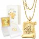  Gold chain 333 Medal Baptism Communion Engraving