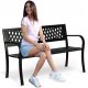  Bench with metal backrest 125 x 49 cm