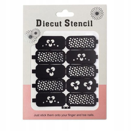  Nail art stencils 10 pieces black