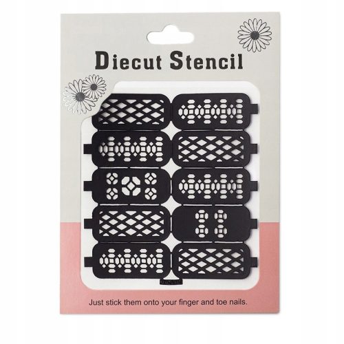 Nail art stencils 10 pieces black