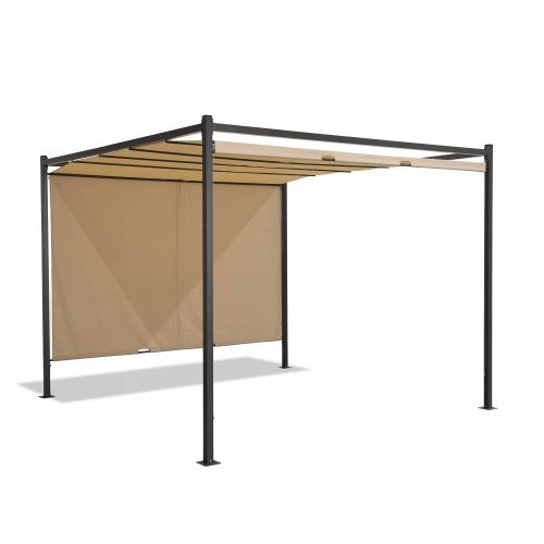 Pavilions, shelters, roofs Terrace pergola, grey with beige covering – 3x3m