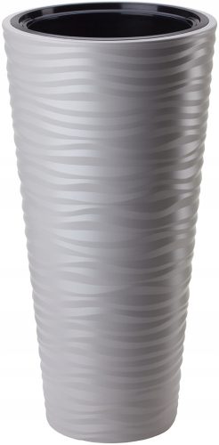  Form-Plastic flowerpot 30 cm x 30 x 56 cm Diameter 30 cm plastic in the colors grey and silver