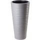  Form-Plastic flowerpot 30 cm x 30 x 56 cm Diameter 30 cm plastic in the colors grey and silver