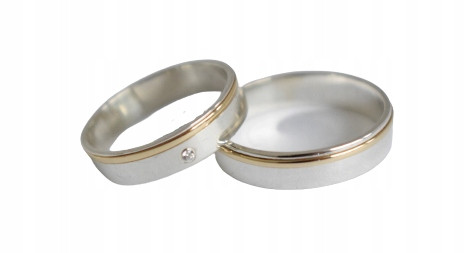  Sin Art wedding rings 5 mm silver and gold