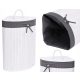  Gockowiak 60l freestanding laundry basket, white, grey and silver tones