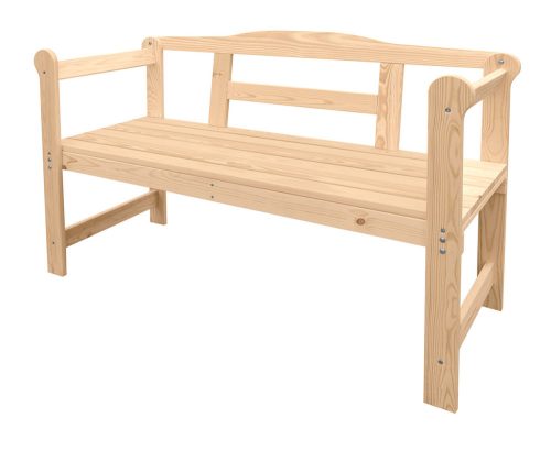 Benches for garden and terrace Bench with backrest, wood, 118 x 43 cm