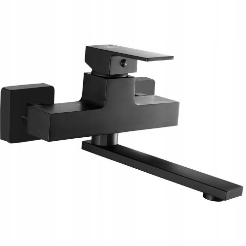 Laveo Kvadrato wall-mounted washbasin mixer, black