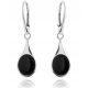  SILVER 925 TEARDROP HANGING EARRINGS WITH ONYX