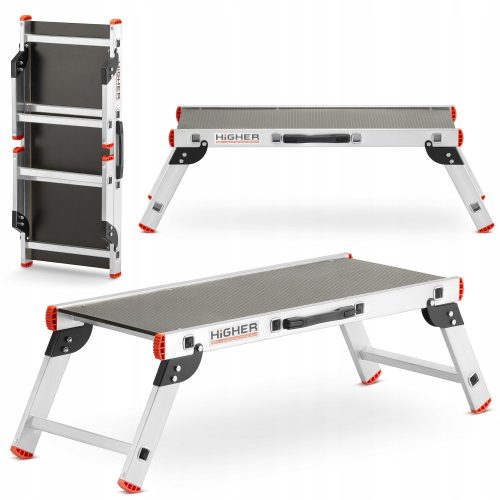 Higher ladder 2.35 m aluminum 1 x 2 up to 150 kg