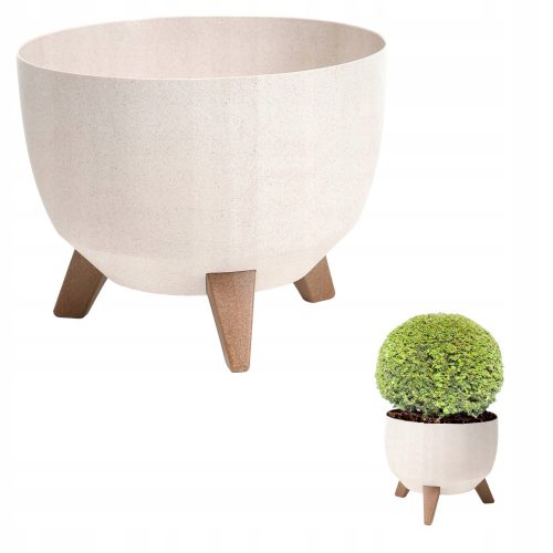  Flowerpot Grando, 39 cm x 39 x 24 cm, diameter 39 cm, plastic in brown and beige tones