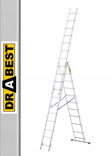 Drabest Leiter 6,55 m Aluminium 3 x 11 bis 150 kg