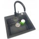 Teknoven START single-bowl sink, black granite