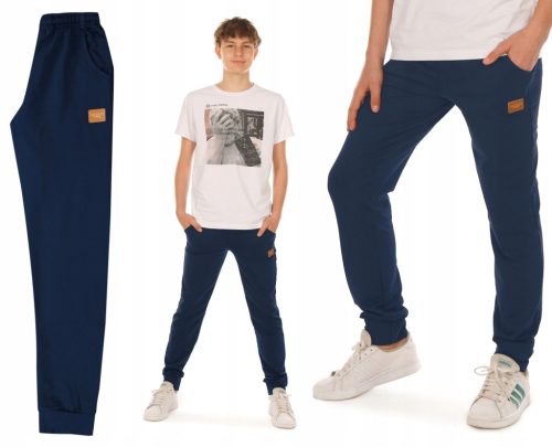  Boys' sweatpants SUPER QUALITY tracksuit size 170 navy blue Produkt.PL