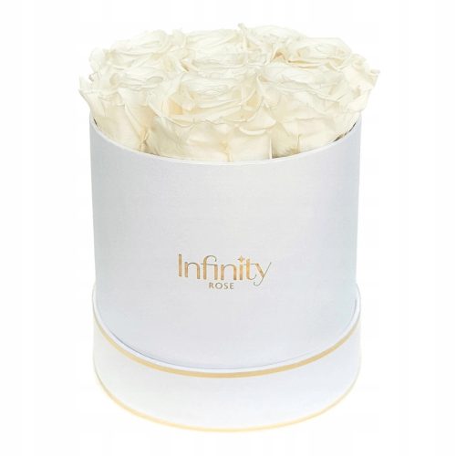 Flower box white natural eternal roses