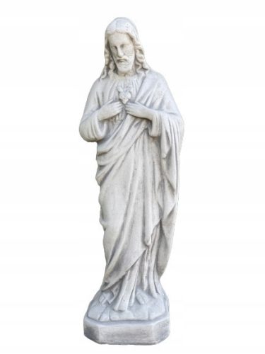  Concrete holy figure of Jesus with heart