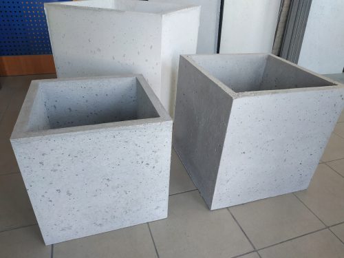 Pots and planters for outdoor and garden Concrete flowerpot 40x40x40 cm grey