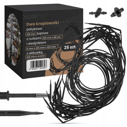  Angled rod dripper, DOUBLE PIN HOSE, 50 cm irrigation emitter