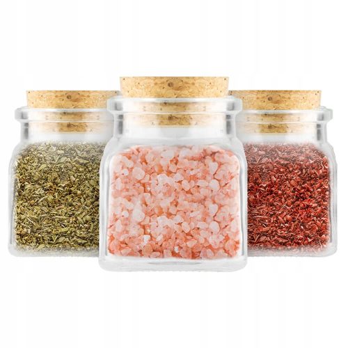 Food Container 12X GLASS 120ML SPICE JAR WITH CORK