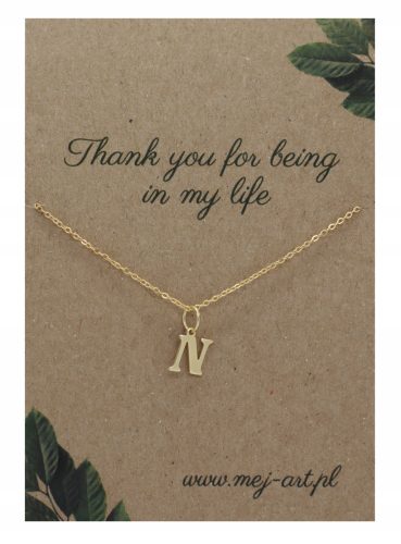  GOLD PLATED NECKLACE WITH LETTER N LETTER SILVER GOLD