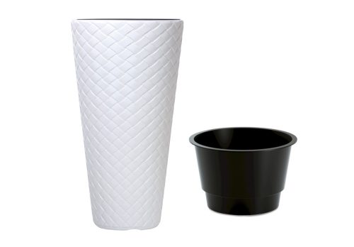 Pots and planters for outdoor and garden Prosperplast flowerpot 39 cm x 39 x 78 cm diameter 39 cm plastic white