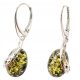  Silver AMBER EARRINGS green FOR A GIFT+cert.