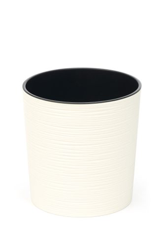  Flowerpot Lamela, 25 cm x 25 x 25.5 cm, diameter 25 cm, plastic in brown and beige tones