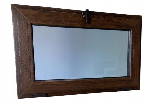 UTILITY PVC WINDOW 1000x500 U DOUBLE-SIDED WALNUT