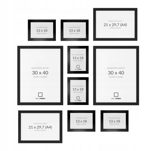 Picture frame wall frame set San Francisco black 10 pcs.