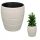  Lamela flowerpot, 40 cm x 40 x 43 cm, diameter 40 cm, plastic in brown and beige tones