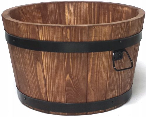  Drewdon flowerpot, 50 cm x 50 x 31 cm, diameter 50 cm, wood tones in brown and beige