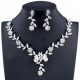  SET silver Necklace Earrings zircons Necklace