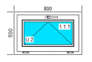 PVC WINDOW 800x500 U WHITE