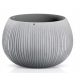  Prosperplast flowerpot, 37 cm x 37 x 21.8 cm, diameter 37 cm, plastic in grey and silver tones