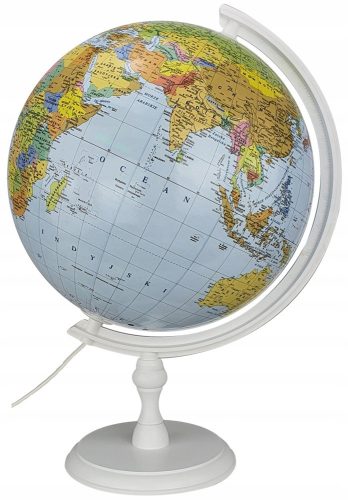  Globe 320 mm, illuminated, 2in1, white base, wood, + application, white white