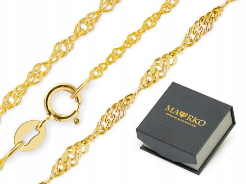  GOLD CHAIN 50cm Twisted SINGAPORE gift 585