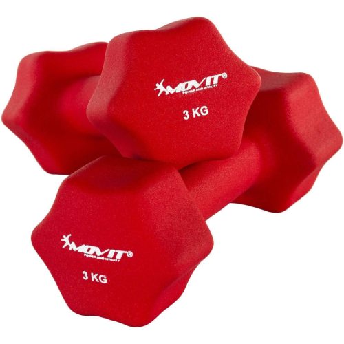  Movit coated/rubberized fixed dumbbells 2x 3 kg