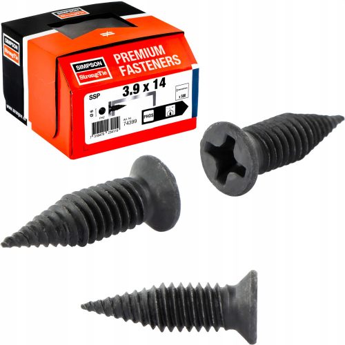 Conical countersunk metal screws, 500 pcs