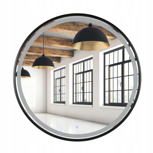  ROUND ILLUMINATED LED MIRROR BLACK 60 CM