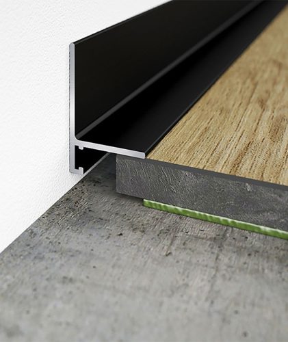 Mini skirting board 16 mm 2 m black