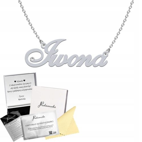  Necklace With Name Iwona Silver Plaque