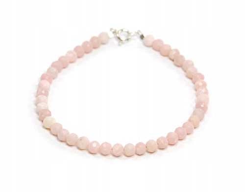  Bracelet natural pink OPAL faceted beads 4mm