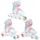  Patins à roulettes Croxer Inez 3en1, blanc, turquoise et rose, tailles 30-33