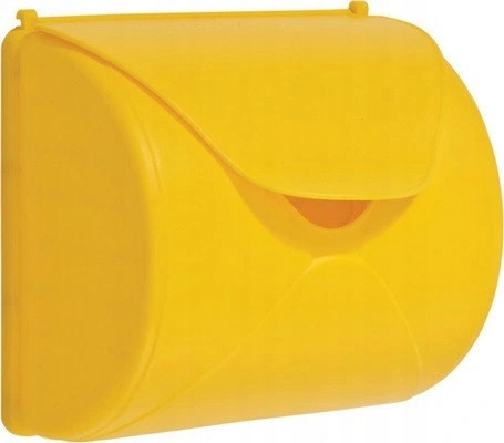 Yellow mailbox for letters at the playground