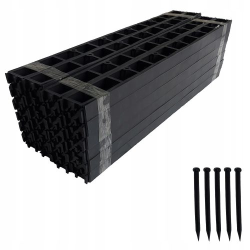 Edgings for the garden - Garden-technic garden edging, plastic, 4800 cm x 4.5 cm, black